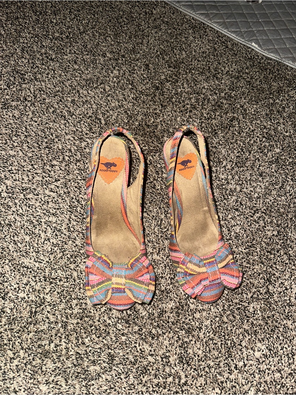 Rocket Dog Multicolor Woven Bow Slingback Heels